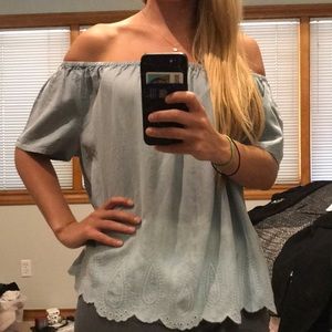Summer Sale ☀️💕 Off the shoulder light denim top